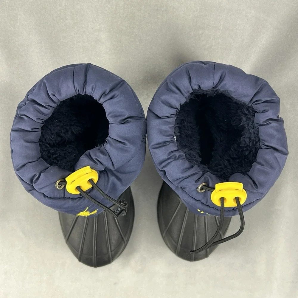 Vintage Polo Ralph Lauren Whalley 1931 Snow Boots Toddler's 9.5 Navy Yellow Pony